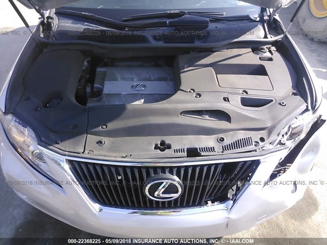 2T2BK1BA2CC138479 - 2012 LEXUS RX 350 SILVER photo 10