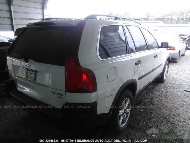 YV1CZ59HX31006678 - 2003 VOLVO XC90 WHITE photo 4
