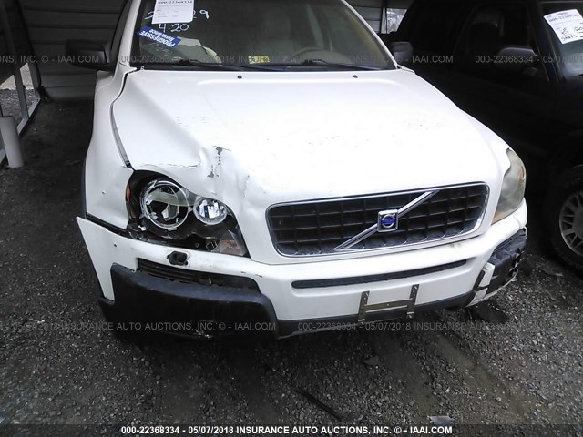 YV1CZ59HX31006678 - 2003 VOLVO XC90 WHITE photo 6