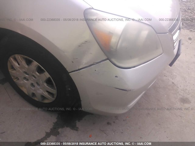 5FNRL382X5B075187 - 2005 HONDA ODYSSEY LX SILVER photo 6