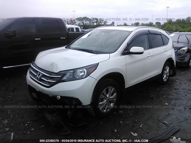 5J6RM4H7XEL117556 - 2014 HONDA CR-V EXL WHITE photo 2