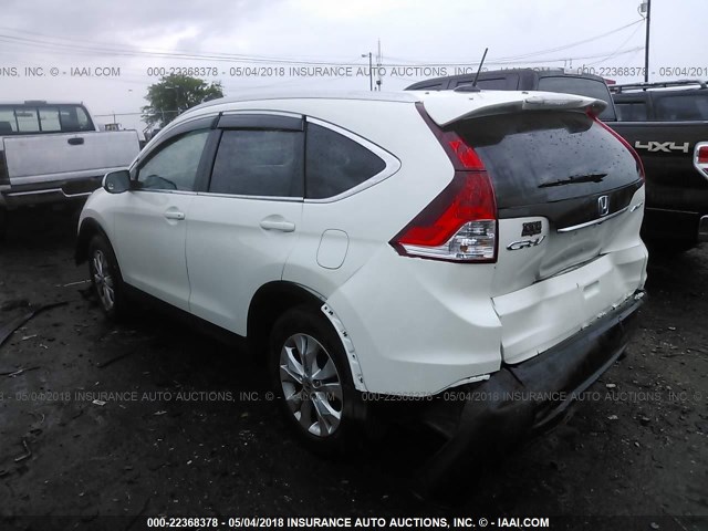 5J6RM4H7XEL117556 - 2014 HONDA CR-V EXL WHITE photo 3