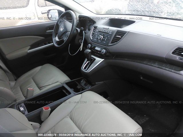 5J6RM4H7XEL117556 - 2014 HONDA CR-V EXL WHITE photo 5