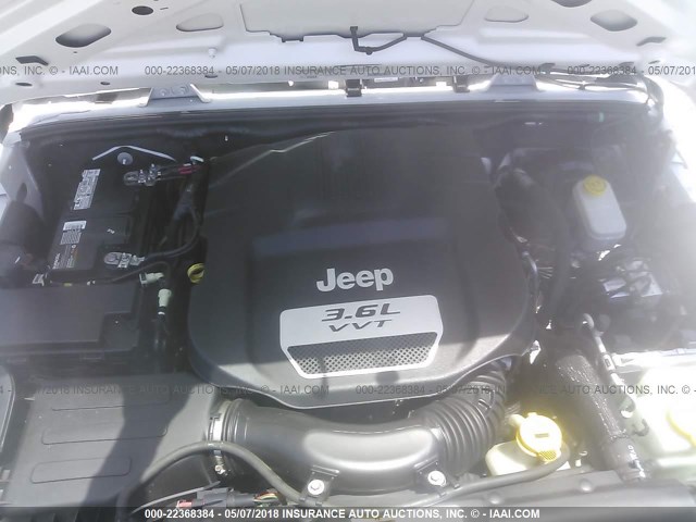 1C4AJWAG2CL290227 - 2012 JEEP WRANGLER SPORT 白色 照片 10