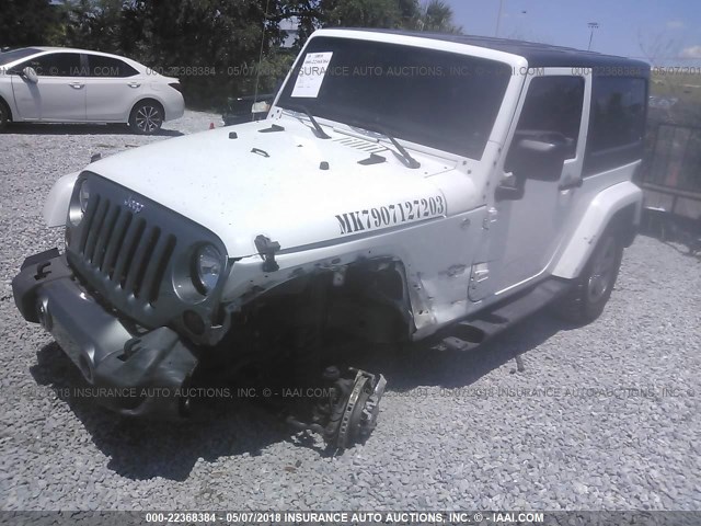 1C4AJWAG2CL290227 - 2012 JEEP WRANGLER SPORT WHITE photo 2