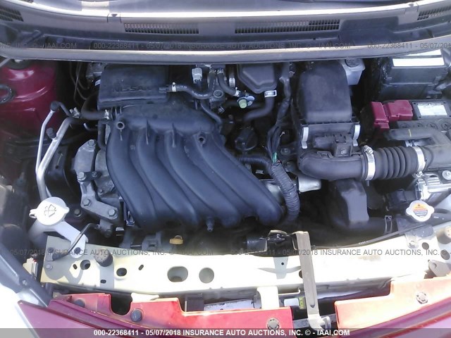 3N1CE2CP4FL393602 - 2015 NISSAN VERSA NOTE S/S PLUS/SV/SL/SR RED photo 10