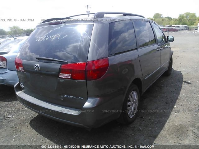 5TDZA23C14S026793 - 2004 TOYOTA SIENNA CE/LE GRAY photo 4