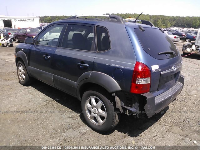 KM8JN12D05U059248 - 2005 HYUNDAI TUCSON GLS/LX BLUE photo 3