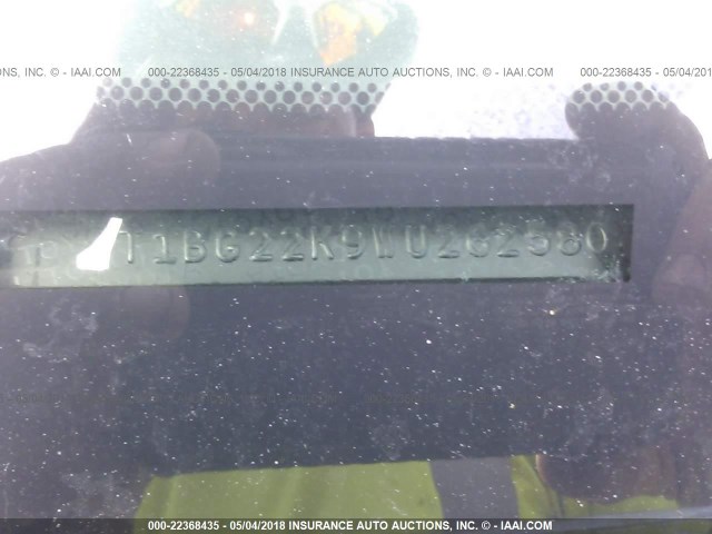 4T1BG22K9WU262580 - 1998 TOYOTA CAMRY CE/LE/XLE 勃艮第红 照片 9