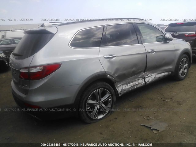 KM8SRDHF1FU121776 - 2015 HYUNDAI SANTA FE GLS/LIMITED SILVER photo 4