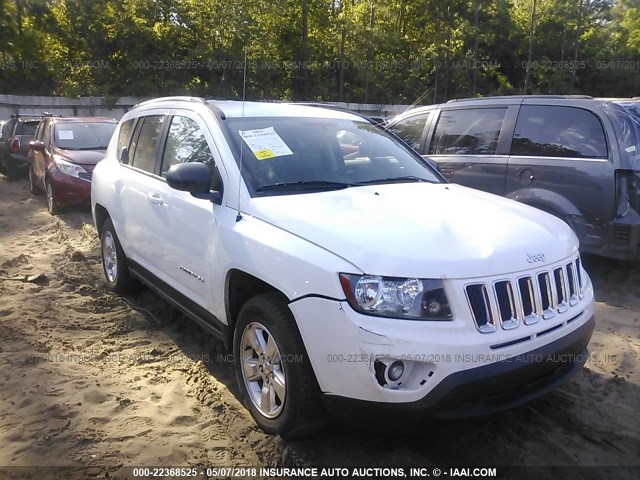 1C4NJCBA4FD209107 - 2015 JEEP COMPASS SPORT WHITE photo 1