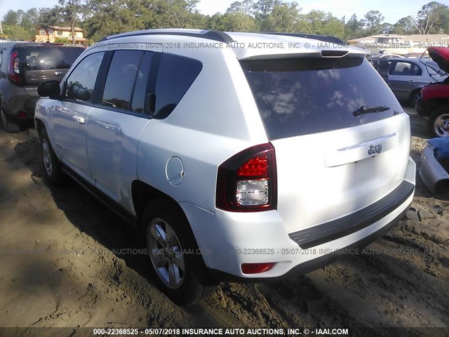 1C4NJCBA4FD209107 - 2015 JEEP COMPASS SPORT WHITE photo 3