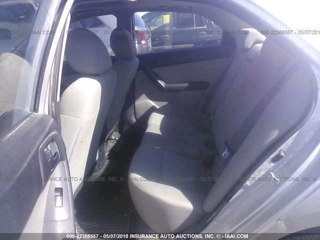 KNAFU4A28A5055920 - 2010 KIA FORTE EX SILVER photo 8