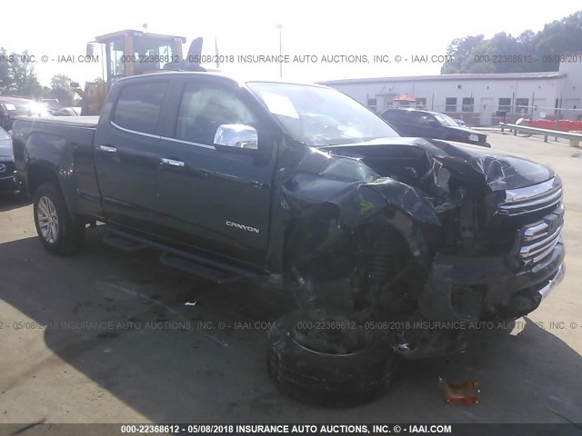 1GTG6CE34F1117813 - 2015 GMC CANYON SLT GREEN photo 1