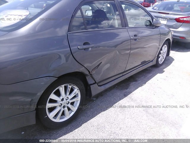 2T1BU40E79C162372 - 2009 TOYOTA COROLLA S/LE/XLE GRAY photo 6