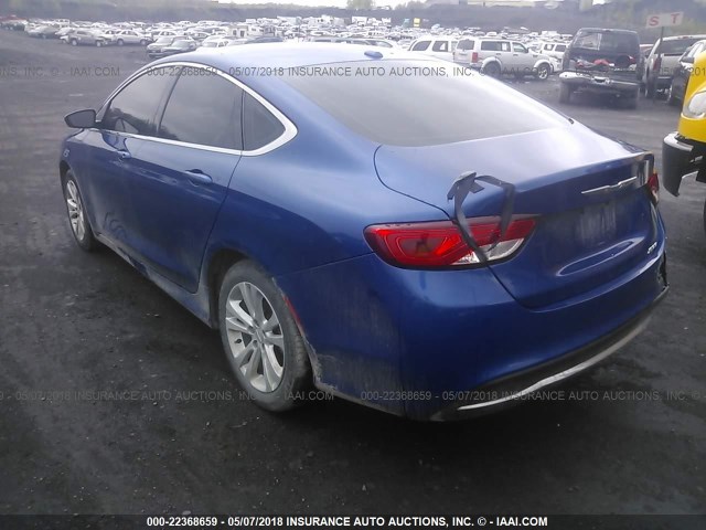 1C3CCCAB1FN594460 - 2015 CHRYSLER 200 LIMITED BLUE photo 3