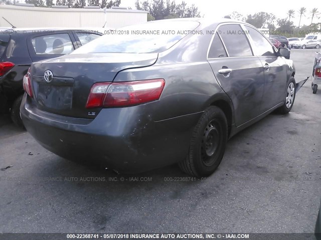 4T1BE46K18U202811 - 2008 TOYOTA CAMRY CE/LE/XLE/SE GRAY photo 4