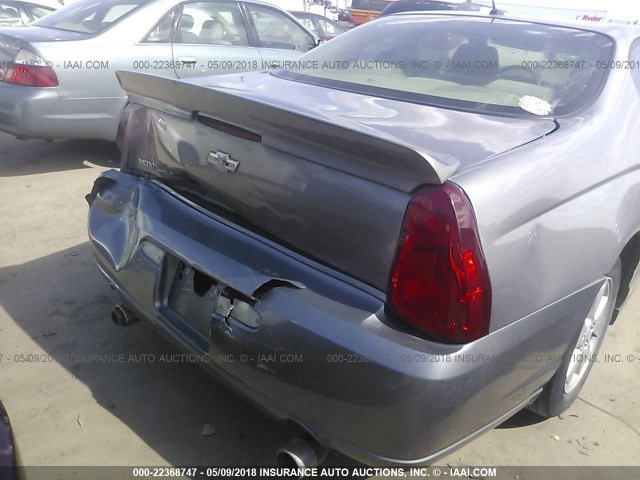 2G1WK151369231803 - 2006 CHEVROLET MONTE CARLO LT GRAY photo 6