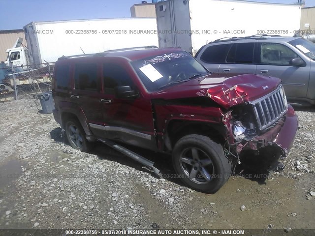 1J4PN5GK5AW120308 - 2010 JEEP LIBERTY LIMITED RED photo 1
