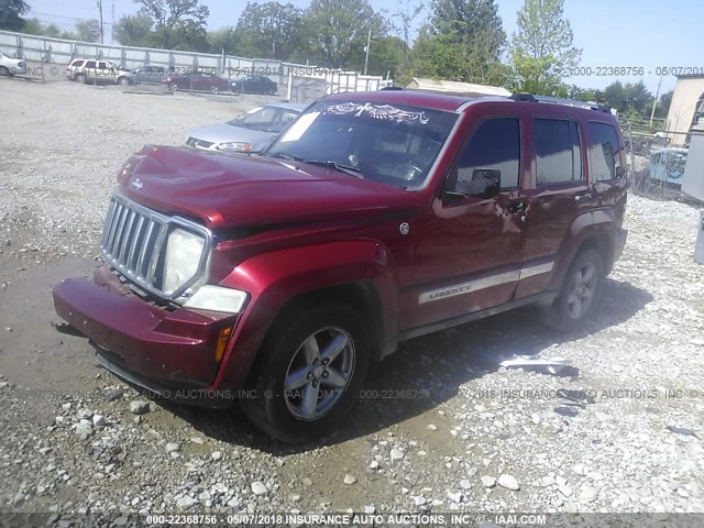 1J4PN5GK5AW120308 - 2010 JEEP LIBERTY LIMITED RED photo 2