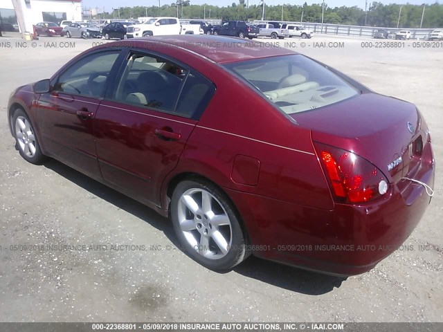 1N4BA41EX5C816460 - 2005 NISSAN MAXIMA SE/SL RED photo 3