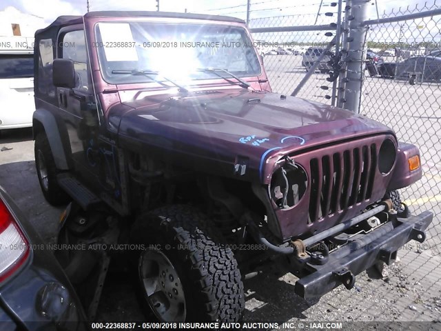 1J4FA49S32P738527 - 2002 JEEP WRANGLER / TJ SPORT MAROON photo 1