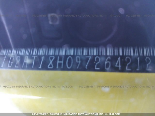 1G2AT18H097264212 - 2009 PONTIAC G5 GT YELLOW photo 9