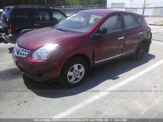 JN8AS5MT1DW025996 - 2013 NISSAN ROGUE S/SV RED photo 2