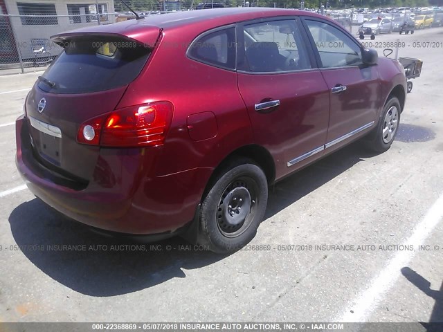 JN8AS5MT1DW025996 - 2013 NISSAN ROGUE S/SV RED photo 4