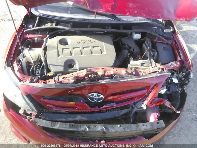 5YFBU4EE6DP105811 - 2013 TOYOTA COROLLA S/LE RED photo 10