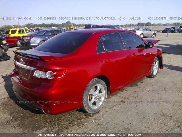 5YFBU4EE6DP105811 - 2013 TOYOTA COROLLA S/LE RED photo 4