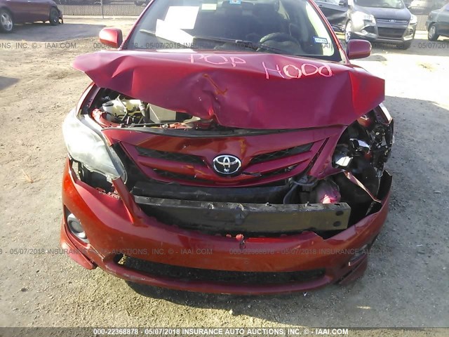 5YFBU4EE6DP105811 - 2013 TOYOTA COROLLA S/LE RED photo 6