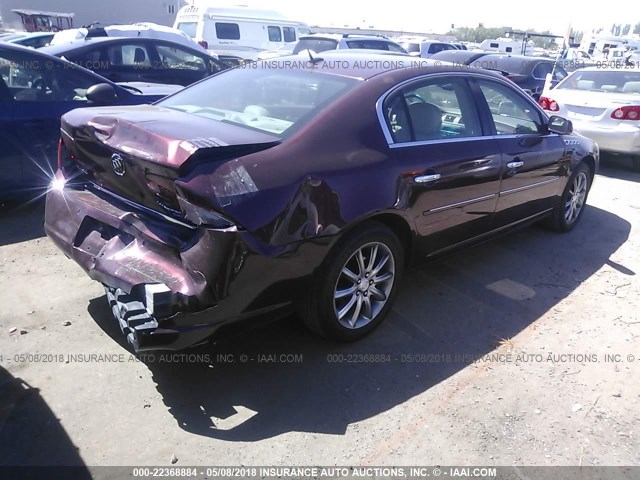 1G4HE57Y67U197963 - 2007 BUICK LUCERNE CXS MAROON photo 4