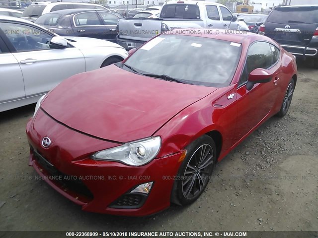 JF1ZNAA12D1707645 - 2013 TOYOTA SCION FR-S RED photo 2