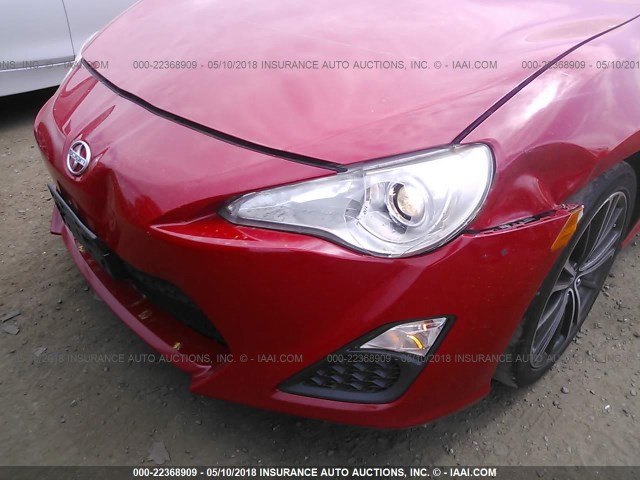 JF1ZNAA12D1707645 - 2013 TOYOTA SCION FR-S RED photo 6