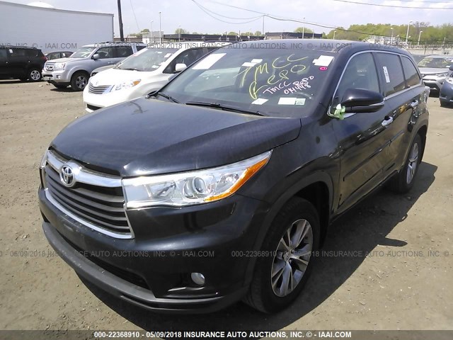 5TDBKRFH1ES014448 - 2014 TOYOTA HIGHLANDER LE/LE PLUS BLACK photo 2