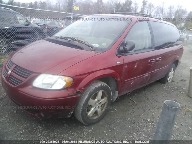 2D4GP44L57R288400 - 2007 DODGE GRAND CARAVAN SXT BURGUNDY photo 2