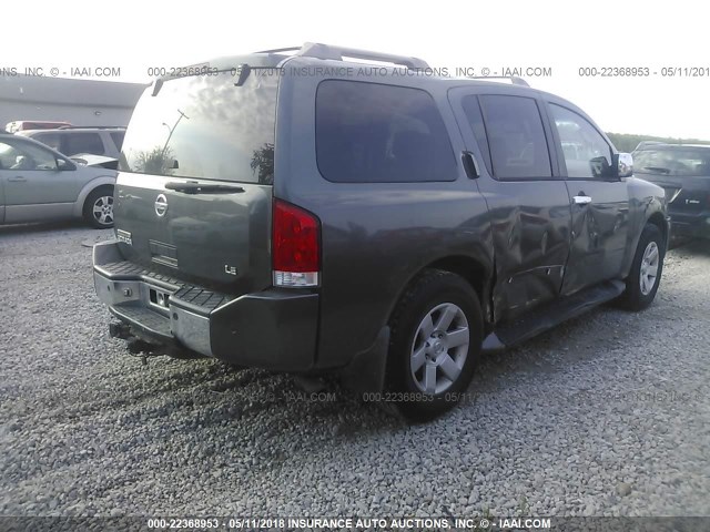 5N1AA08B84N707164 - 2004 NISSAN ARMADA SE/LE GRAY photo 4