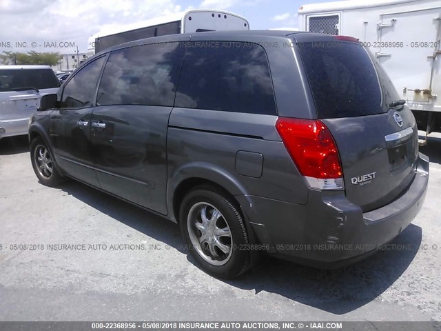 5N1BV28U49N107710 - 2009 NISSAN QUEST S/SE/SL GRAY photo 3