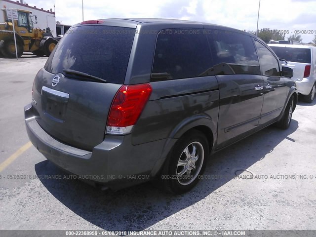 5N1BV28U49N107710 - 2009 NISSAN QUEST S/SE/SL GRAY photo 4