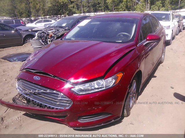 1FA6P0G77G5108708 - 2016 FORD FUSION S RED photo 2