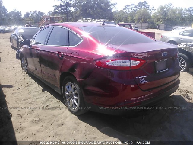 1FA6P0G77G5108708 - 2016 FORD FUSION S RED photo 3