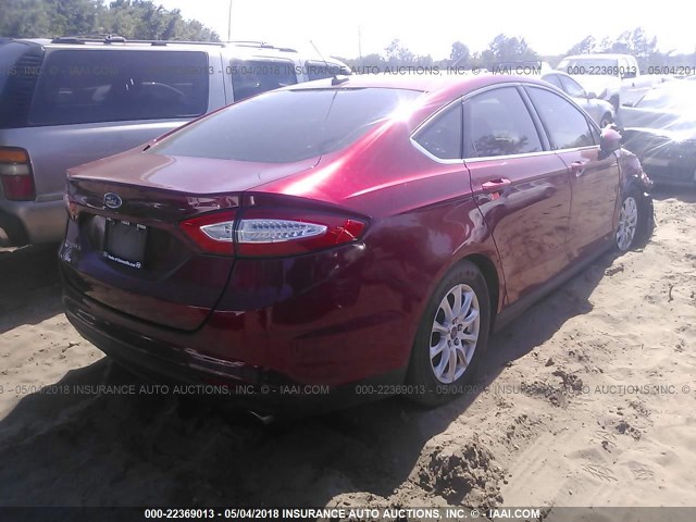 1FA6P0G77G5108708 - 2016 FORD FUSION S RED photo 4