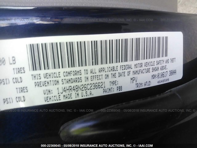 1J4HR48N26C236621 - 2006 JEEP GRAND CHEROKEE LAREDO/COLUMBIA/FREEDOM 蓝色 照片 9