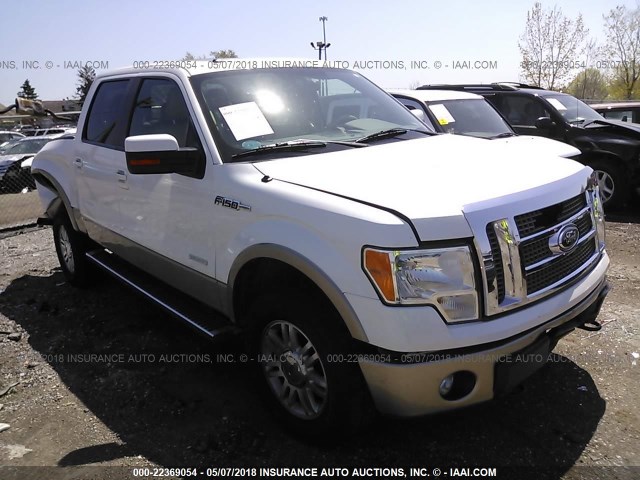 1FTFW1ET1BFD23216 - 2011 FORD F150 SUPERCREW WHITE photo 1