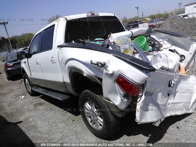 1FTFW1ET1BFD23216 - 2011 FORD F150 SUPERCREW WHITE photo 3