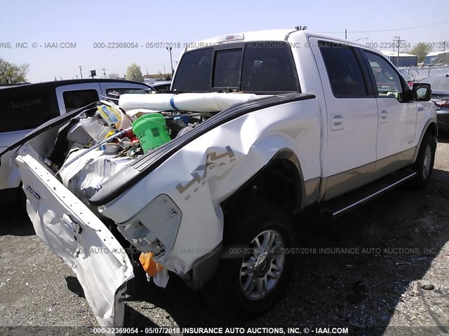 1FTFW1ET1BFD23216 - 2011 FORD F150 SUPERCREW WHITE photo 4