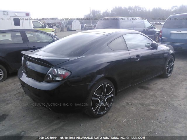 KMHHM66D88U269058 - 2008 HYUNDAI TIBURON GS BLACK photo 4