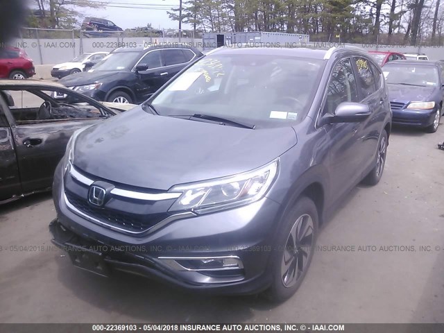 5J6RM4H96FL092514 - 2015 HONDA CR-V TOURING Pewter photo 2