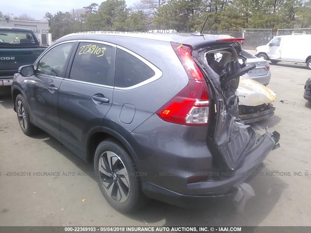 5J6RM4H96FL092514 - 2015 HONDA CR-V TOURING Pewter photo 3